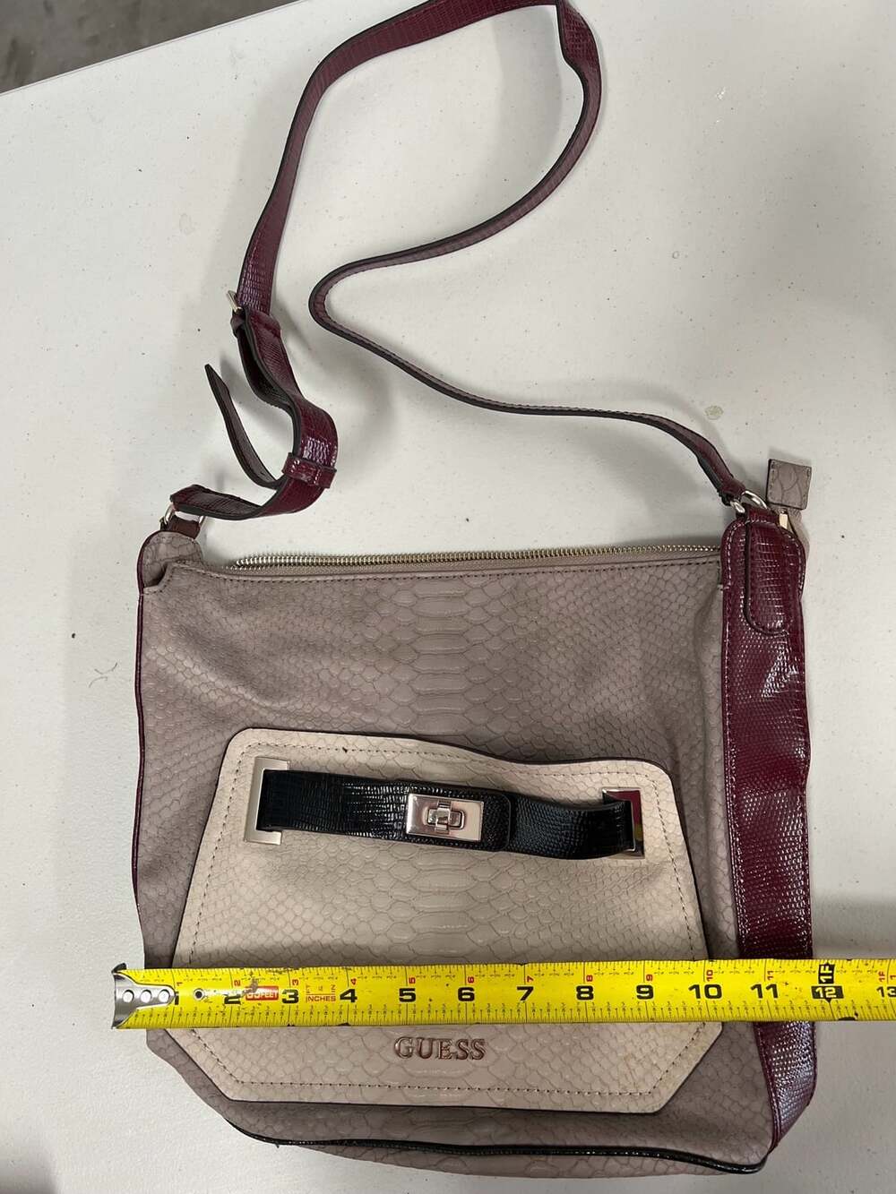 Guess Faux Snakeskin Crossbody Handbag